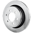 2-Wheel Set Rear Brake Kit With Calipers, Plain Surface 6 Lugs 347.98 mm Ceramic, Includes (2) Caliper, (2) Disc, and (1) Pad Set
