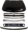 5-Piece Kit, Grille Chrome, Includes (1) Bumper, (1) Grille, (1) Hood, and (2) Valance