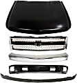 5-Piece Kit, Grille Chrome, Includes (1) Bumper, (1) Grille, (1) Hood, and (2) Valance