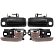 1997 Toyota Camry - 4-Piece Kit Front, Driver and Passenger Side Smooth Black Exterior Door Handle, With Key Hole, USA Built Vehicle, Sedan,  Includes (2) Exterior Door Handle and (2) Interior Door Handle