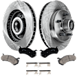 2-Wheel Set Front Brake Disc and Pad Kit, Plain Surface 5 Lugs 294.89 mm Ceramic RWD Pro-Line Series, Includes (2) Disc and (1) Pad Set