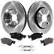 2-Wheel Set Front Brake Disc and Pad Kit, Plain Surface 5 Lugs 329.95 mm Organic Pro-Line Series, Includes (1) Brake Pad Set and (2) Brake Disc