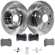 2-Wheel Set Rear Brake Disc and Pad Kit, Plain Surface 5 Lugs 329.95 mm Ceramic Pro-Line Series, Includes (1) Brake Pad Set and (2) Brake Disc