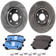 2-Wheel Set Rear Brake Disc and Pad Kit, Cross-drilled and Slotted 327.91 mm Ceramic Pro-Line Series, Includes (2) Disc and (1) Pad Set
