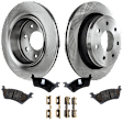 2-Wheel Set Rear Brake Disc and Pad Kit, Plain Surface 7 Lugs 347.98 mm Ceramic Pro-Line Series, Includes (2) Disc and (1) Pad Set