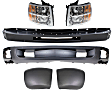 6-Piece Kit Front Valance, Primed, Includes (1) Bumper, (2) Bumper End, (2) Headlight and (1) Valance