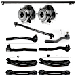 12-Piece Kit Front Suspension Kit, Includes (4) Control Arm, (2) Tie Rod Adjusting Sleeve, (4) Tie Rod End and (2) Wheel Hub