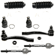 8-Piece Kit Front, Driver and Passenger Side Suspension Kit, Includes (2) Ball Joint, (2) Steering Rack Boot, and (4) Tie Rod End