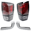2017-2019 Toyota Tacoma - 4-Piece Kit Driver and Passenger Side Halogen Tail Light, With bulb(s), Includes (2) Bumper End and (2) Tail Light