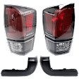 4-Piece Kit Driver and Passenger Side Halogen Tail Light, With bulb(s), Includes (2) Bumper End and (2) Tail Light