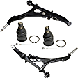 1993-1997 Honda Civic del Sol - 4-Piece Kit Front, Driver and Passenger Side, Lower Control Arm Kit, Includes (2) Ball Joint and (2) Control Arm