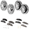 4-Wheel Set Front and Rear Brake Disc and Pad Kit, Plain Surface, 5 Lugs, Cast Iron, Semi-Metallic, Pro-Line Series, Includes (4) Disc and (2) Pad Set