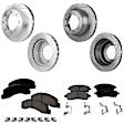 2000 Ford F-350 Super Duty - 4-Wheel Set Front and Rear Brake Disc and Pad Kit, Cross-drilled and Slotted, 8 Lugs, Front-331 mm/Rear-326 mm, Semi-metallic, 4WD, Dual Rear Wheel, 6.8L 10Cyl, Includes (4) Disc and (2) Pad Set
