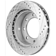 2000 Ford F-350 Super Duty - 4-Wheel Set Front and Rear Brake Disc and Pad Kit, Cross-drilled and Slotted, 8 Lugs, Front-331 mm/Rear-326 mm, Semi-metallic, 4WD, Dual Rear Wheel, 6.8L 10Cyl, Includes (4) Disc and (2) Pad Set