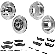 2001 Ford F-150 - 4-Wheel Set Front and Rear Brake Disc and Pad Kit, Plain Surface, 7 Lugs, Front-308 mm/Rear-334.01 mm, Semi-metallic, RWD, 7 Lug, For Models With 7700 Lbs. GVW, 4-Wheel ABS, 12mm Stud, Production Date To December 12 2001, 4.2L 6Cyl