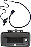 2-Piece Kit Tailgate Handle, Primed, Plastic, With Camera Hole, With Key Hole, Includes (1) Back Up Camera and (1) Tailgate Handle