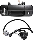 2-Piece Kit Tailgate Handle, Textured Black, Plastic, With Camera Hole, With Key Hole, Includes (1) Back Up Camera and (1) Tailgate Handle