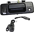 2-Piece Kit Tailgate Handle, Textured Black, Plastic, With Camera Hole With Key Hole, Includes (1) Back Up Camera and (1) Tailgate Handle