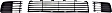 2009 Toyota Prius Base - 3-Piece Kit Front, Lower Bumper Grille, Textured Black,  Includes (1) Bumper Grille and (2) Fog Light Cover