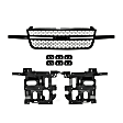 2004 Chevrolet Silverado 1500 - 3-Piece Kit Grille, Textured Black, Without Dale Earnhardt Package, Extended Cab Pickup,  Includes (1) Grille and (2) Headlight Bracket