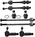 2007 Dodge Ram 2500 - 8-Piece Kit Front, Driver and Passenger Side, Suspension Kit, RWD, Rack Steering Type, Power Steering, Includes (2) Ball Joint, (2) Sway Bar Link, and (4) Tie Rod End