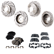 2005 Toyota Camry - 4-Wheel Set Front and Rear Brake Disc and Pad Kit, Cross-drilled and Slotted, Front-275 mm/Rear-269 mm, Ceramic, Japan Built, 2.4L 4Cyl, Pro-Line Series Includes (4) Disc and (2) Pad Set