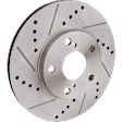 2005 Toyota Camry - 4-Wheel Set Front and Rear Brake Disc and Pad Kit, Cross-drilled and Slotted, Front-275 mm/Rear-269 mm, Ceramic, Japan Built, 2.4L 4Cyl, Pro-Line Series Includes (4) Disc and (2) Pad Set
