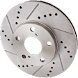 2005 Toyota Camry - 4-Wheel Set Front and Rear Brake Disc and Pad Kit, Cross-drilled and Slotted, Front-275 mm/Rear-269 mm, Ceramic, Japan Built, 2.4L 4Cyl, Pro-Line Series Includes (4) Disc and (2) Pad Set