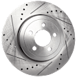 4-Wheel Set Front and Rear Brake Disc and Pad Kit, Cross-drilled and Slotted Front-344.93 mm/Rear-320.04 mm Front-Semi-Metallic/Rear-Ceramic AWD Pro-Line Series, Includes (2) Pad Set and (4) Disc