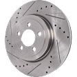4-Wheel Set Front and Rear Brake Disc and Pad Kit, Cross-drilled and Slotted Front-344.93 mm/Rear-320.04 mm Front-Semi-Metallic/Rear-Ceramic AWD Pro-Line Series, Includes (2) Pad Set and (4) Disc