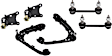 6-Piece Kit Front, Driver and Passenger Side, Upper Control Arm, includes (2) Ball Joint, (2) Control Arm, and (2) Sway Bar Link