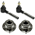 2-Wheel Set Front, Driver or Passenger Side Wheel Hub, 5 Lugs, With Bearing, Includes (2) Tie Rod End and (2) Wheel Hub