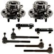 2-Wheel Set Front, Driver or Passenger Side Wheel Hub, 6 Lugs, With Bearing, Includes (2) Tie Rod Adjusting Sleeve, (4) Tie Rod End and (2) Wheel Hub