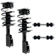4-Piece Kit Front, Driver and Passenger Side Fully Loaded Strut, Includes (2) Sway Bar Link and (2) Shock Absorber and Strut Assembly