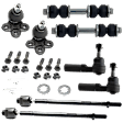 8-Piece Kit Front, Driver and Passenger Side, Lower Ball Joint, includes (2)Ball Joint,(2)Sway Bar Link and (4)Tie Rod End