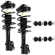 4-Piece Kit Front, Driver and Passenger Side Fully Loaded Strut, Includes (2) Sway Bar Link and (2) Shock Absorber and Strut Assembly