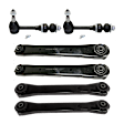 6-Piece Kit Front, Driver and Passenger Side, Upper and Lower Control Arm, includes (4) Control Arm and (2) Sway Bar Link