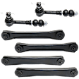 6-Piece Kit Front, Driver and Passenger Side, Upper and Lower Control Arm, includes (4) Control Arm and (2) Sway Bar Link