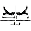 8-Piece Kit Front, Driver and Passenger Side, Lower Control Arm, Includes (2) Control Arm, (2) Sway Bar Link and (4) Tie Rod End