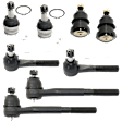 8-Piece Kit Front, Driver and Passenger Side, Inner and Outer Tie Rod End, RWD Includes (4) Ball Joint and (4) Tie Rod End