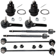 8-Piece Kit Front, Driver and Passenger Side, Inner and Outer Tie Rod End, Includes (4) Tie Rod End, (2) Sway Bar Link and (2) Ball Joint
