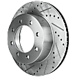2008 Dodge Ram 1500 - 2-Wheel Set Front Brake Disc and Pad Kit, Cross-drilled and Slotted, 8 Lugs, 353 mm, Semi-metallic, Extended Crew Cab Pickup, Mega Cab, enginevinname: 2; GAS, 5.7L 8Cyl, Includes (1) Brake Pad Set and (2) Brake Disc