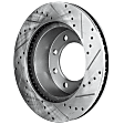 2008 Dodge Ram 1500 - 2-Wheel Set Front Brake Disc and Pad Kit, Cross-drilled and Slotted, 8 Lugs, 353 mm, Semi-metallic, Extended Crew Cab Pickup, Mega Cab, enginevinname: 2; GAS, 5.7L 8Cyl, Includes (1) Brake Pad Set and (2) Brake Disc