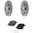 2-Wheel Set Rear Brake Disc and Pad Kit, Plain Surface 5 Lugs 314.96 mm Ceramic Pro-Line Series, Includes (2) Brake Disc and (1) Brake Pad Set
