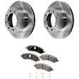 2-Wheel Set Front Brake Disc and Pad Kit, Plain Surface 8 Lugs 353.06 mm Semi-metallic Pro-Line Series, Includes (2) Disc and (1) Pad Set
