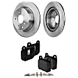 2-Wheel Set Rear Brake Disc and Pad Kit, Plain Surface 5 Lugs 307.59 mm Organic Pro-Line Series, Includes (2) Brake Disc and (1) Brake Pad Set
