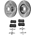 2-Wheel Set Front Brake Disc and Pad Kit, Plain Surface 5 Lugs 355.09 mm Organic Pro-Line Series, Includes (1) Brake Pad Set and (2) Brake Disc