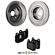 2-Wheel Set Rear Brake Disc and Pad Kit, Plain Surface 5 Lugs 350.01 mm Organic Pro-Line Series, Includes (1) Brake Pad Set and (2) Brake Disc