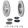 2-Wheel Set Front Brake Disc and Pad Kit, Plain Surface 5 Lugs 305.05 mm Ceramic Pro-Line Series, Includes (1) Brake Pad Set and (2) Brake Disc