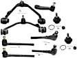 9-Piece Kit Front, Driver and Passenger Side, Upper Control Arm Kit, Includes (2) Ball Joint, (2) Control Arm, (1) Pitman Arm, and (4) Tie Rod End